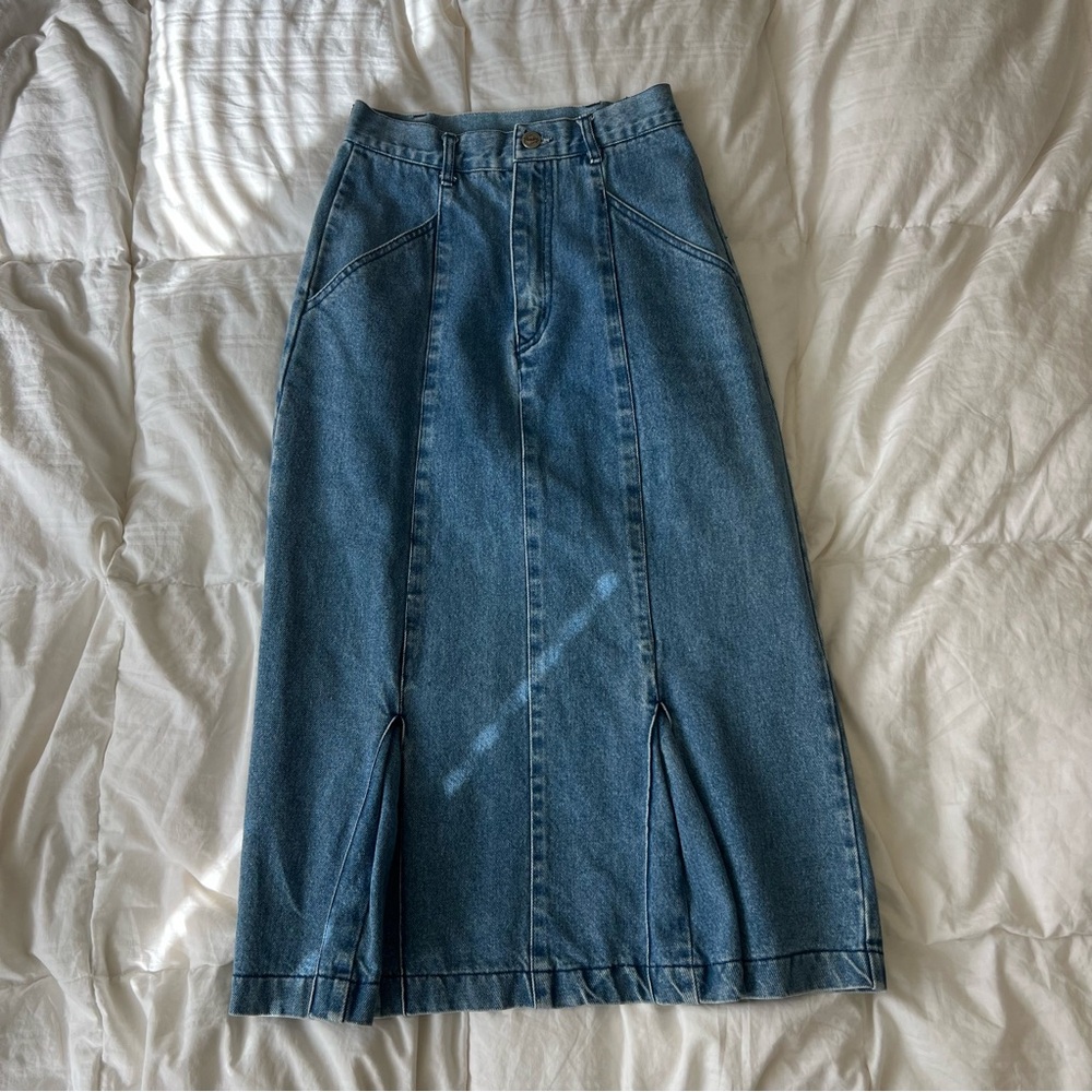 rare 80's vintage denim skirt